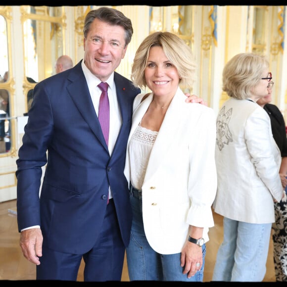 Exclusif - Christian Estrosi, sa femme, Laura Tenoudji - R.Dati, ministre de la Culture, remet les insignes de Commandeur des Arts et Lettres à C.Goya à Paris le 2 juillet 2024. Photos : Alain Guizard  R.Dati, Minister of Culture, awarded the insignia of Commandeur des Arts et Lettres to C.Goya in Paris on 2 July 2024. 