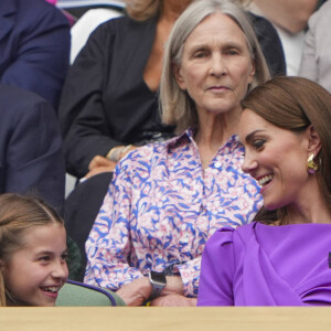 La princesse Catherine de Galles, La princesse Charlotte lors de la finale Hommes du tournoi de tennis de Wimbledon. Le 14 juillet 2024