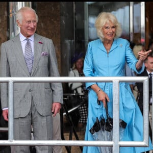 Visite officielle du roi Charles III et de la reine consort Camilla Parker Bowles à St Helier sur l'île de Jersey. Le 15 juillet 2024 