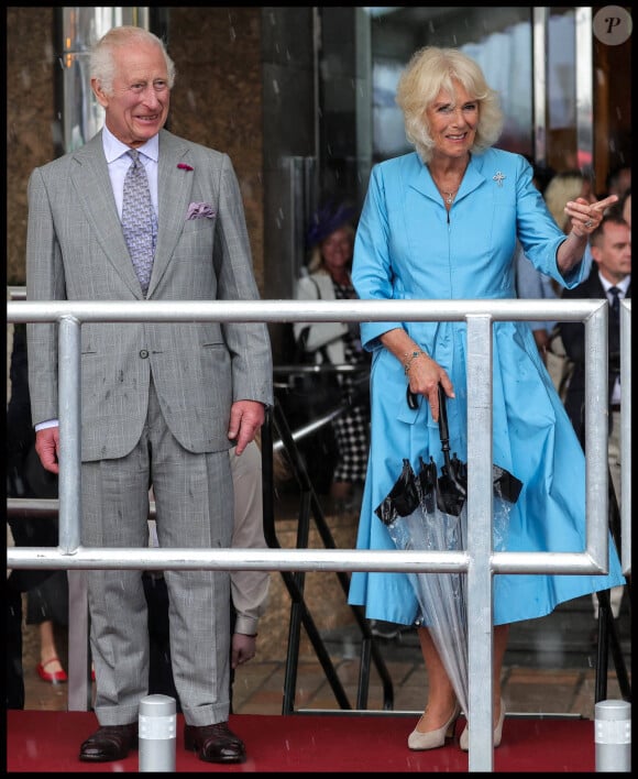 Visite officielle du roi Charles III et de la reine consort Camilla Parker Bowles à St Helier sur l'île de Jersey. Le 15 juillet 2024 