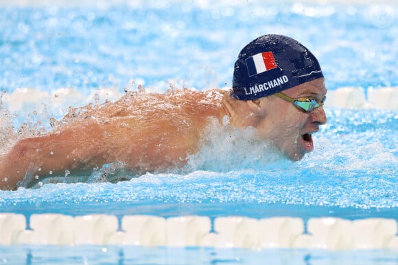 Mercredi, il est entré dans la légende de la natation française et mondiale 
Léon Marchand lors des Jeux olympiques de Paris 2024. (Credit Image: © Mickael Chavet/ZUMA Press Wire)