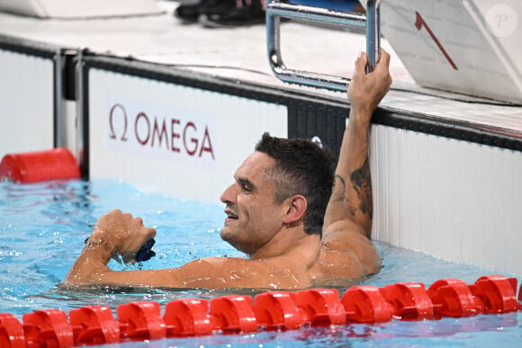 Florent Manaudou de l'équipe de France participe à la finale du 50m nage libre masculin lors de la septième journée des Jeux Olympiques d'été à Paris La Défense Arena le 2 août 2024 à Nanterre près de Paris, France. Photo par David Niviere/ABACAPRESS.COM