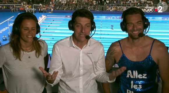 Laure Manaudou stressée avant la course de son frère Florent, autour d'un Camille Lacourt relooké ! Capture France 2