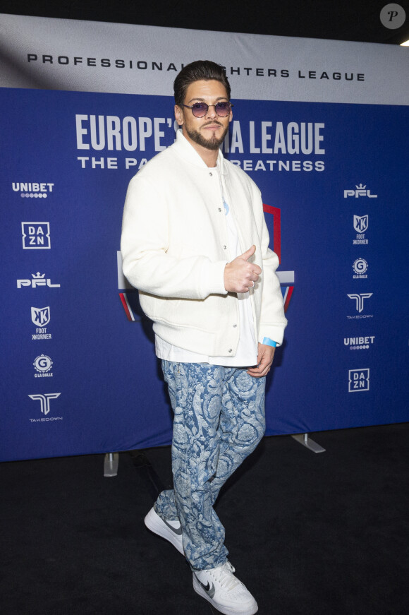 Rayane Bensetti - Célébrités assistent aux combats de MMA, Professional Fighters League Europe (PFL) à l'accord Arena de Bercy à Paris le 7 mars 2024. © Pierre Perusseau/Bestimage 