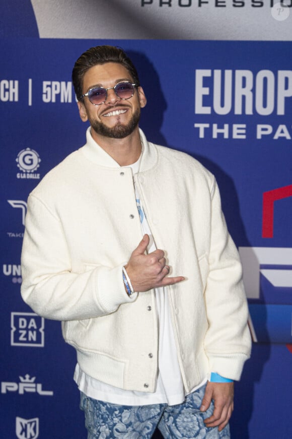 Rayane Bensetti - Célébrités assistent aux combats de MMA, Professional Fighters League Europe (PFL) à l'accord Arena de Bercy à Paris le 7 mars 2024. © Pierre Perusseau/Bestimage 