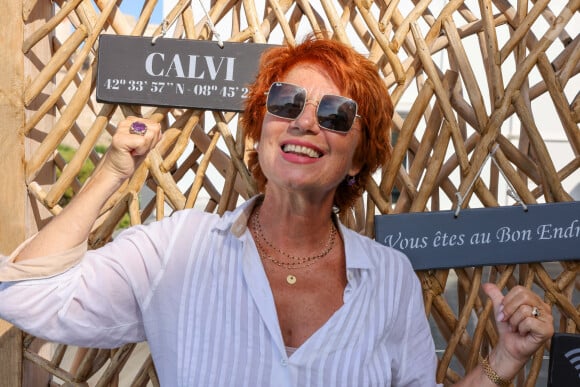 Exclusif - Rendez-vous avec Véronique Genest à l'hôtel Méditerranée de Calvi en Corse, France, le 13 juillet 2023. Véronique Genest est la directrice et fondatrice du Festival Corse En Scène 2023 qui se déroulera du 17 au 21 juillet prochain.