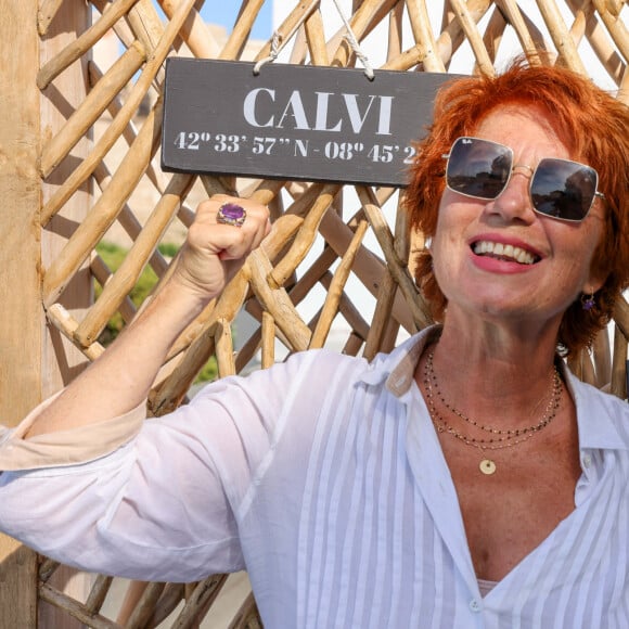 Exclusif - Rendez-vous avec Véronique Genest à l'hôtel Méditerranée de Calvi en Corse, France, le 13 juillet 2023. Véronique Genest est la directrice et fondatrice du Festival Corse En Scène 2023 qui se déroulera du 17 au 21 juillet prochain.