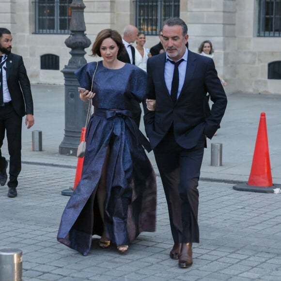 Exclusif - Jean Dujardin et sa femme Nathalie Péchalat arrivent à la cérémonie " 2023 Laureus World Sports Awards" à Paris le 8 mai 2023.