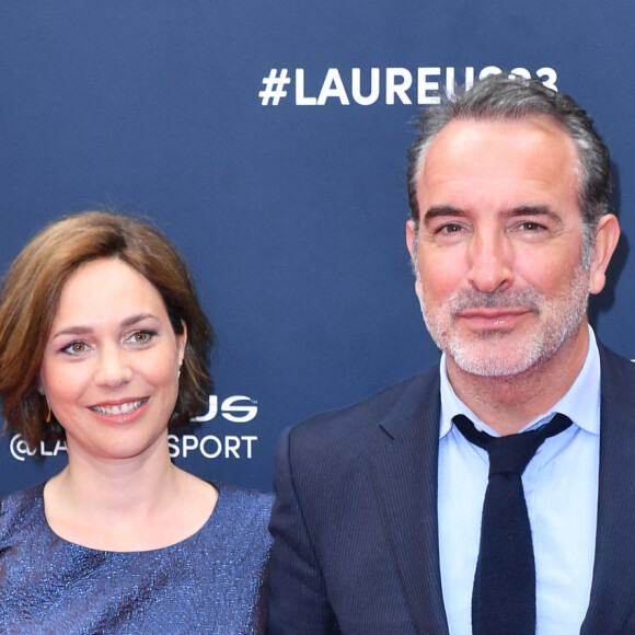 Jean Dujardin et sa femme Nathalie Péchalat - Red Carpet de la cérémonie " 2023 Laureus World Sports Awards" à Paris le 8 mai 2023 . Veeren/Bestimage