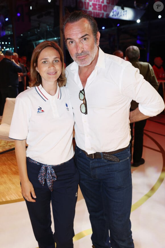 Exclusif - Nathalie Pechalat et Jean Dujardin au Club France, La Grande Halle de la Villette, durant les JO de Paris. Photo by Jerome Dominé/ABACAPRESSCOM