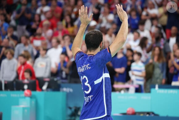 Nikola Karabatic lors du match de handball qui a opposé la France à l'Allemagne lors des quarts de final durant les Jeux Olympiques 2024 au Stade Pierre Mauroy, le 7 août 2024. © Laurent Sanson/Panoramic/Bestimage