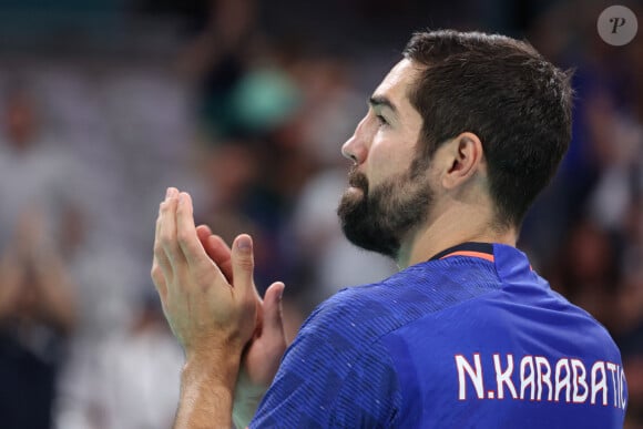 Nikola Karabatic lors du match de handball qui a opposé la France à l'Allemagne lors des quarts de final durant les Jeux Olympiques 2024 au Stade Pierre Mauroy, le 7 août 2024. © Laurent Sanson/Panoramic/Bestimage