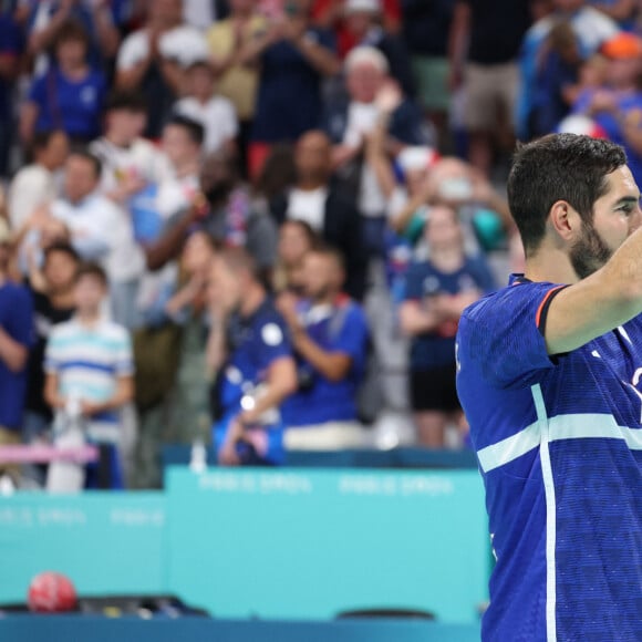 Nikola Karabatic lors du match de handball qui a opposé la France à l'Allemagne lors des quarts de final durant les Jeux Olympiques 2024 au Stade Pierre Mauroy, le 7 août 2024. © Laurent Sanson/Panoramic/Bestimage