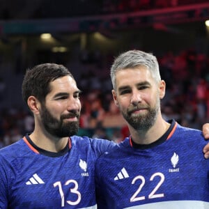 Nikola Karabatic et Luka Karabatic lors du match de handball qui a opposé la France à l'Allemagne lors des quarts de final durant les Jeux Olympiques 2024 au Stade Pierre Mauroy, le 7 août 2024. © Laurent Sanson/Panoramic/Bestimage