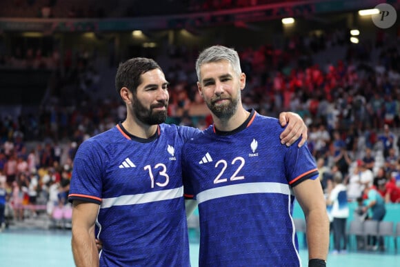 Nikola Karabatic et Luka Karabatic lors du match de handball qui a opposé la France à l'Allemagne lors des quarts de final durant les Jeux Olympiques 2024 au Stade Pierre Mauroy, le 7 août 2024. © Laurent Sanson/Panoramic/Bestimage