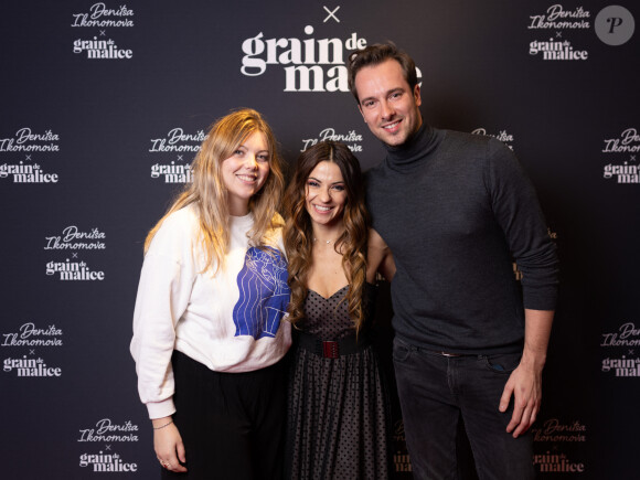 Exclusif - Heloise Martin et son compagnon avec Denitsa - Soirée de lancement de la collection Denitsa Ikonomova x Grain de malice à Paris le 24 novembre 2022. © Tiziano Da Silva / Bestimage 