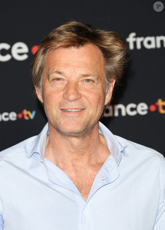 Laurent Delahousse au photocall pour la conférence de presse de rentrée de France TV à la Grande Halle de la Villette à Paris, France, le 11 juillet 2023. © Coadic Guirec/Bestimage 