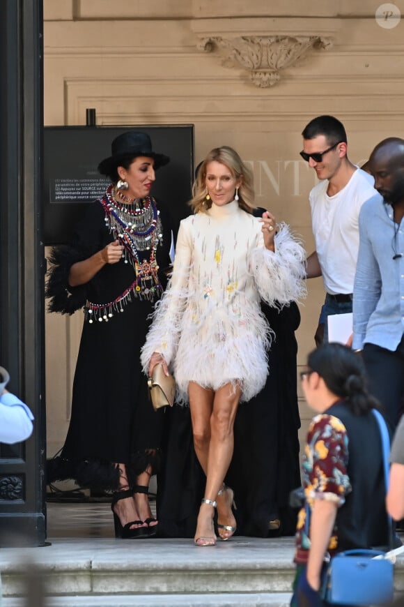 Rossy de Palma, Céline Dion, Pepe Munoz à la sorties du défilé de mode Haute-Couture automne-hiver 2019/2020 Valentino à Paris le 3 juillet 2019.