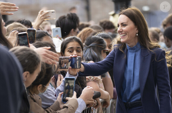 Catherine (Kate) Middleton, duchesse de Cambridge, lors d'une visite à l'université de Glasgow, Roayume Uni, le 11 mai 2022. 