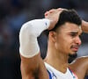 Les bleus ont remporté l'argent
Victor Wembanyama - Finale de basketball opposant les Etats-Unis à la France (98-87) lors des Jeux Olympiques de Paris 2024 (JO) à l'Arena Bercy, à Paris, France, le 10 août 2024. © Federico Pestellini / Panoramic / Bestimage 