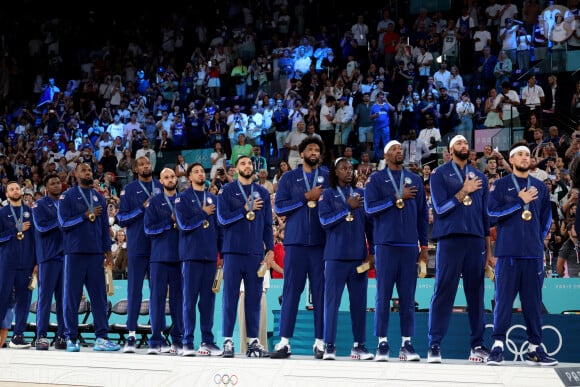 Team America - Finale de basketball opposant les Etats-Unis à la France (98-87) lors des Jeux Olympiques de Paris 2024 (JO) à l'Arena Bercy, à Paris, France, le 10 août 2024. © Jacovides-Perusseau/Bestimage