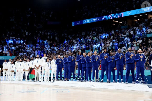 Equipe de France, Team America - Finale de basketball opposant les Etats-Unis à la France (98-87) lors des Jeux Olympiques de Paris 2024 (JO) à l'Arena Bercy, à Paris, France, le 10 août 2024. © Jacovides-Perusseau/Bestimage