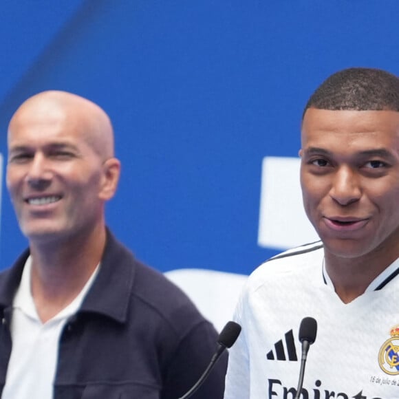 Présentation officielle de Kylian Mbappé, nouvelle recrue du Real Madrid, au stade Santiago Bernabeu à Madrid, le 16 juillet 2024.