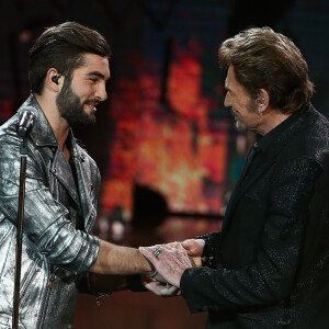 Exclusif - Kendji Girac et Johnny Hallyday - Enregistrement de l'émission Spécial Johnny Hallyday, "Johnny, la soirée événement", qui sera diffusée sur TF1 en prime-time le 20 décembre. 