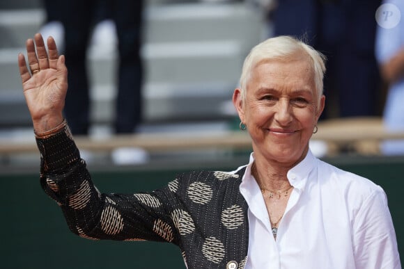 Martina Navratilova - Célébrités dans les tribunes de la finale Dames des Internationaux de Tennis de Roland Garros à Paris le 8 juin 2024. © Jacovides-Moreau/Bestimage