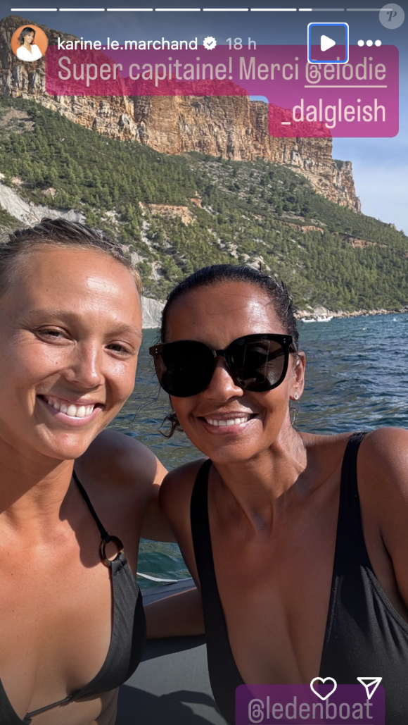 Elle s'est offert une journée dans les calanques de Cassis.
Karine Le Marchand près de Marseille. Instagram