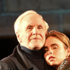 Patrice Laffont et sa fille Mathilde Laffont - Filage de la pièce "Phèdre Inattendue" au théâtre du Ranelagh à Paris le 2 avril 2023. © Coadic Guirec/Bestimage