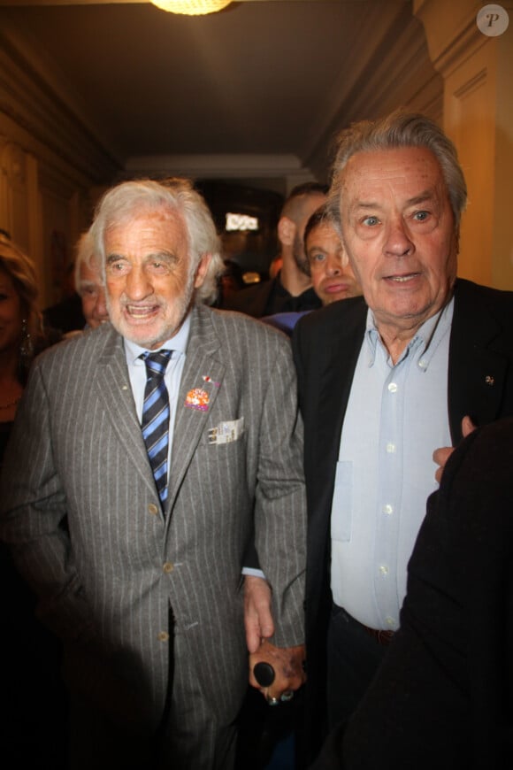 Jean-Paul Belmondo, Alain Delon - Michou fête ses 85 ans et les 60 ans de son cabaret à Paris le 20 juin 2016. © Philippe Baldini / Bestimage 