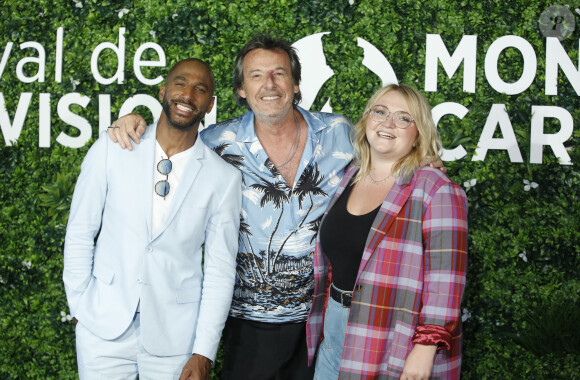 Lola Dubini, Stomy Bugsy et Jean-Luc Reichmann au photocall de la série "Leo Mattei, Brigade des mineurs" lors du 62ème Festival de Télévision de Monte-Carlo, à Monaco, le 19 juin 2023. © Denis Guignebourg/BestImage