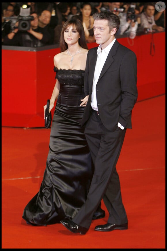 Monica Bellucci et Vincent Cassel - Première du film "L'uomo che ama" à Rome pour le 3ème Festival International du Film.