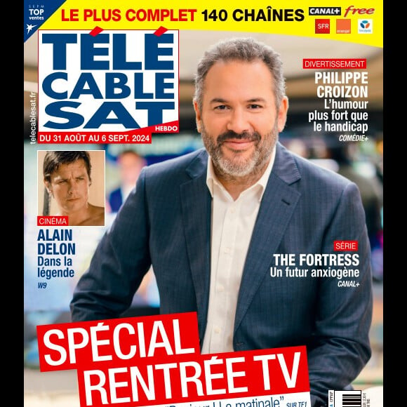 Bruce Toussaint en couverture du magazine Télé Câble Sat du 31 août au 6 septembre 2024.