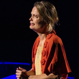 Exclusif - Sarah Biasini - Représentation de la pièce "Un visiteur inattendu" lors du festival de Ramatuelle le 11 août 2022. © Cyril Bruneau / Festival de Ramatuelle / Bestimage