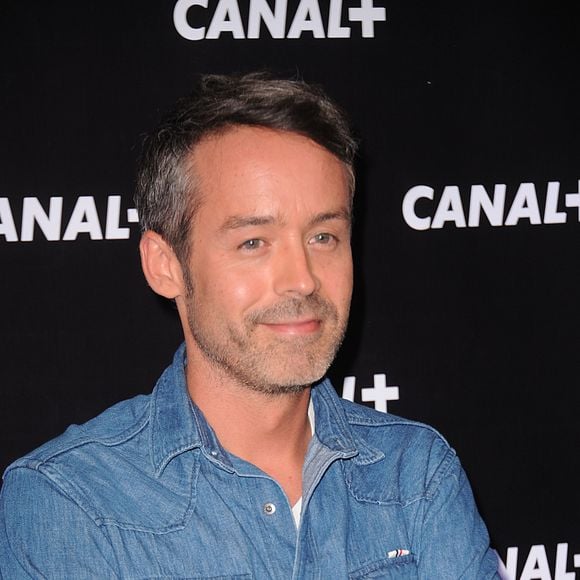 Yann Barthes et l'equipe du 'Petit Journal' lors de la soiree de rentree Canal plus organisee a Paris, le 28 aout 2013 . 