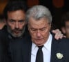 Alain Delon avait assisté aux obsèques de celle qui est décédée le 28 août 2017 en l'élige Saint-Sulpice.  
Alain Delon et son fils Anthony Delon - Sorties des obsèques de Mireille Darc en l'Église Saint-Sulpice à Paris. Le 1er septembre 2017