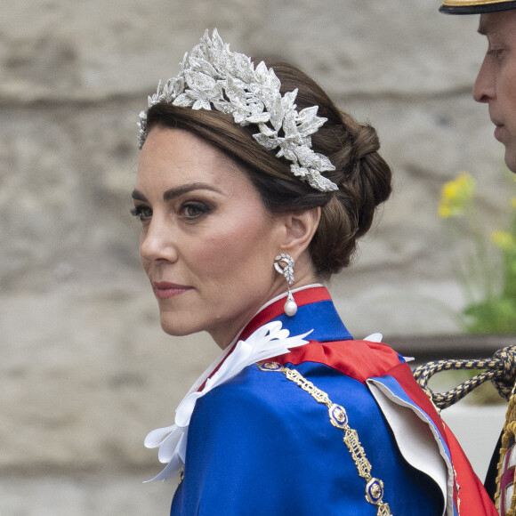 Catherine (Kate) Middleton, princesse de Galles - Les invités arrivent à la cérémonie de couronnement du roi d'Angleterre à l'abbaye de Westminster de Londres le 6 mai 2023.