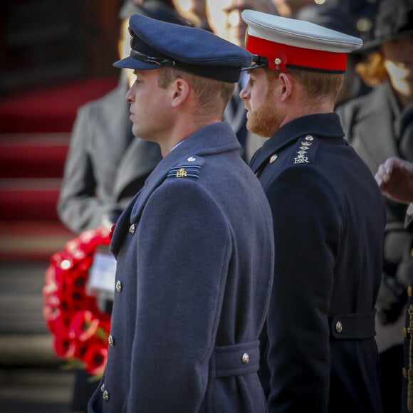 Le prince William, duc de Cambridge, le prince Harry, duc de Sussex - La famille royale d'Angleterre lors du National Service of Remembrance à Londres le 10 novembre 2019.  The Royal Family of England at the National Service of Remembrance in London on November 10, 2019.