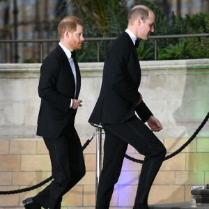 Le prince Harry, duc de Sussex, le prince William, duc de Cambridge lors de la première mondiale de la série Netflix "Our Planet" au Musée d'histoire naturelle de Londres le 4 avril 2019. 