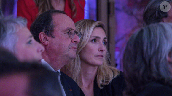 Exclusif - Julie Gayet marraine de la soirée et son mari François Hollande, ancien Président au diner de gala au profit de la lutte contre le cancer du sein organisée par l'association Courir pour elles au château de Chapeau Cornu, le 08 octobre 2021, à Vignieu dans l'Isère, France. © Sandrine Thesillat / Panoramic / Bestimage