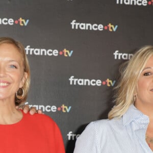 Tous les visages du groupe ont fait le déplacement pour présenter les nouveautés de la saison 2024-2025
Damien Thévenot, Maya Lauqué, Flavie Flament et Julien Arnaud au photocall de la conférence de presse de rentrée de France Télévisions à Paris, France, le 4 septembre 2024. © Coadic Guirec/Bestimage