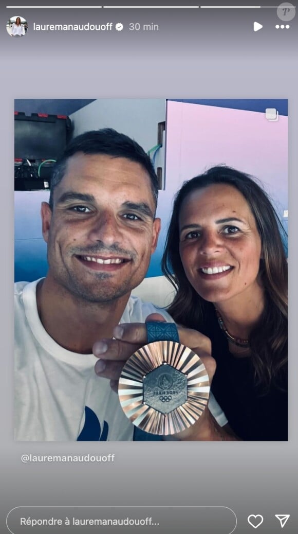 Laure et Florent Manaudou immortalisés sur Instagram (Capture d'écran).