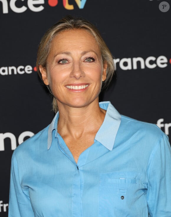 Anne-Sophie Lapix au photocall pour la conférence de presse de rentrée de France TV à la Grande Halle de la Villette à Paris, France, le 11 juillet. © Coadic Guirec/Bestimage 