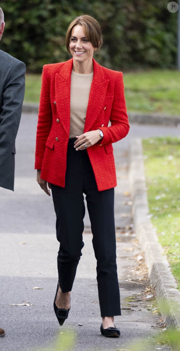 Catherine (Kate) Middleton, princesse de Galles se rend au centre éducatif Orchards de Milton Regis à Sittingbourne le 27 septembre 2023.