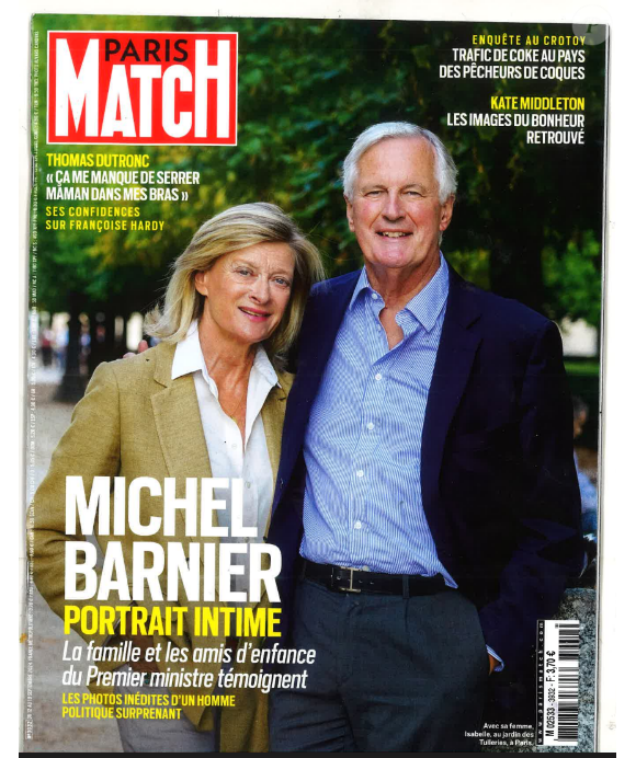 Michel Barnier, "Paris Match", 12 septembre 2024.