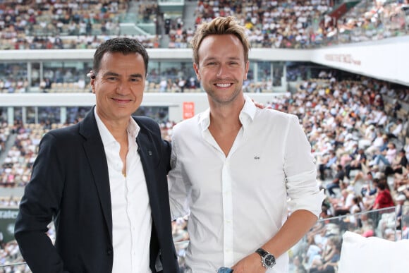 Exclusif - Laurent Luyat et Cyril Féraud - Plateau de France Télévision lors des Internationaux de France de Tennis de Roland Garros 2023 - Jour 15 à Paris le 11 Juin 2023. © Bertrand Rindoff / Bestimage