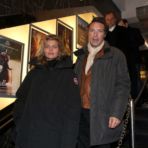 Nicolas Bedos et sa compagne Pauline Desmonts - Présentation et Projection du Documentaire de Bernard-Henri Lévy (BHL) sur la guerre en Ukraine : "Slava Ukraini" (Gloire à l'Ukraine) au Cinéma Balzac à Paris, France, le 6 Février 2023. © Bertrand Rindoff / Bestimage 