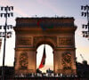 Emmanuel Macron, président de la République Française, avec les athlètes des Jeux Olympiques et Paralympiques de Paris2024 - La "Parade des Champions" des Jeux Olympiques et Paralympiques de Paris2024, sur les Champs-Elysées. Paris, le 14 septembre 2024. © Mohamed Badra/Pool/Bestimage 